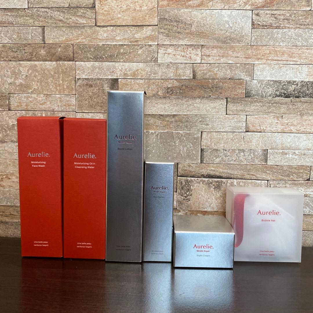 オレリー　プレミアムエイジング集中ケア5点セット　濃密泡立てネット