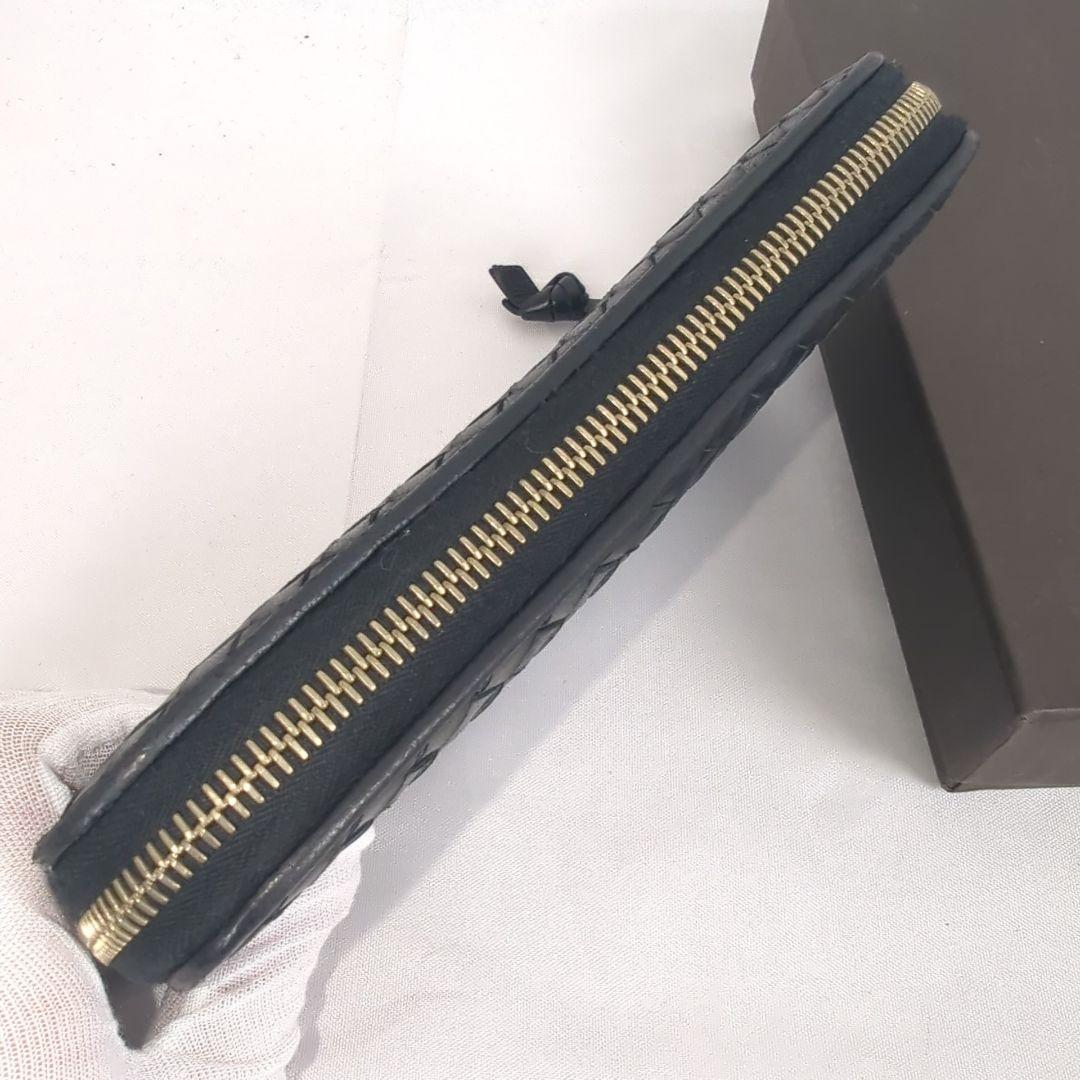 【美品】BOTTEGA VENETA イントレチャート 長財布 ジップ ジッピー