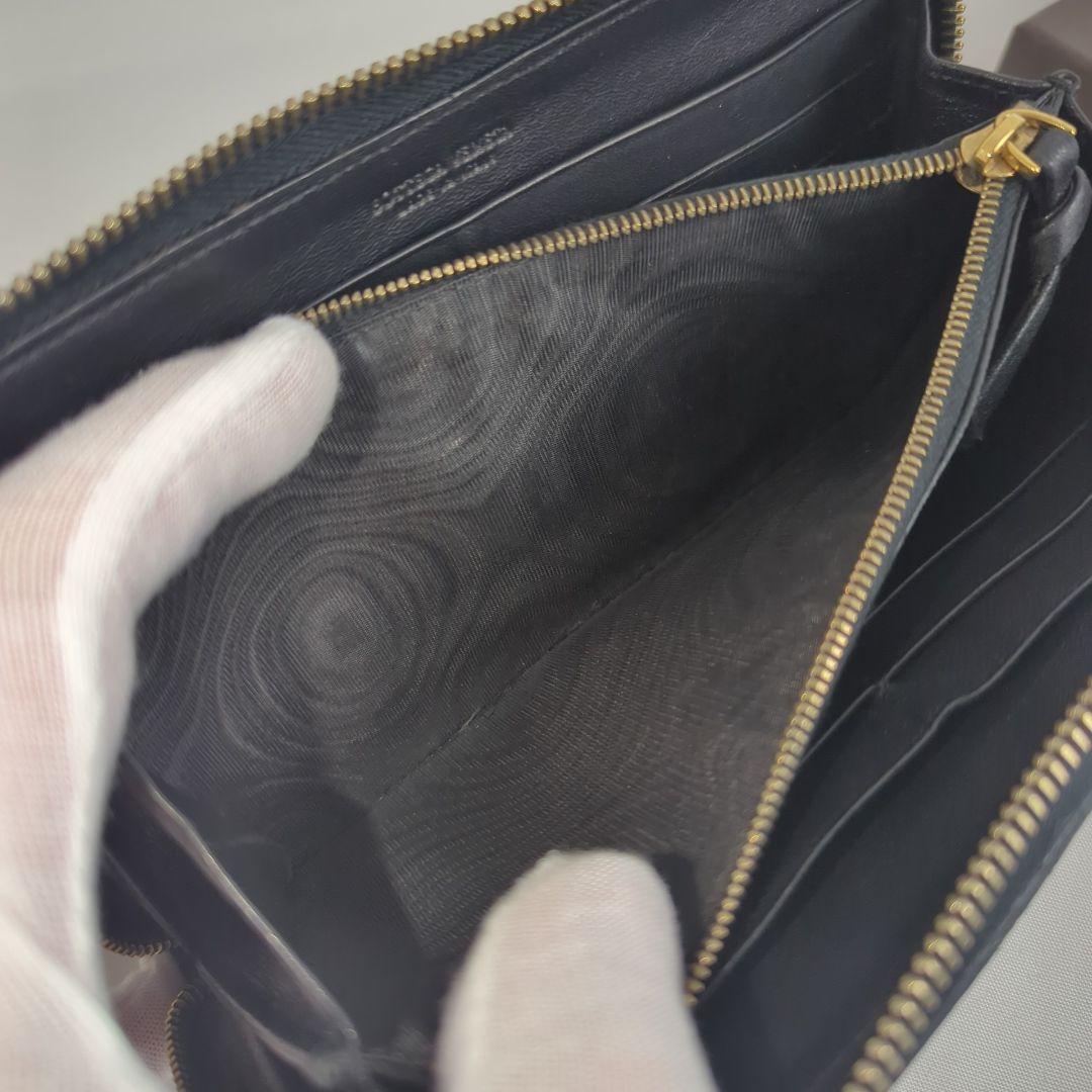 【美品】BOTTEGA VENETA イントレチャート 長財布 ジップ ジッピー