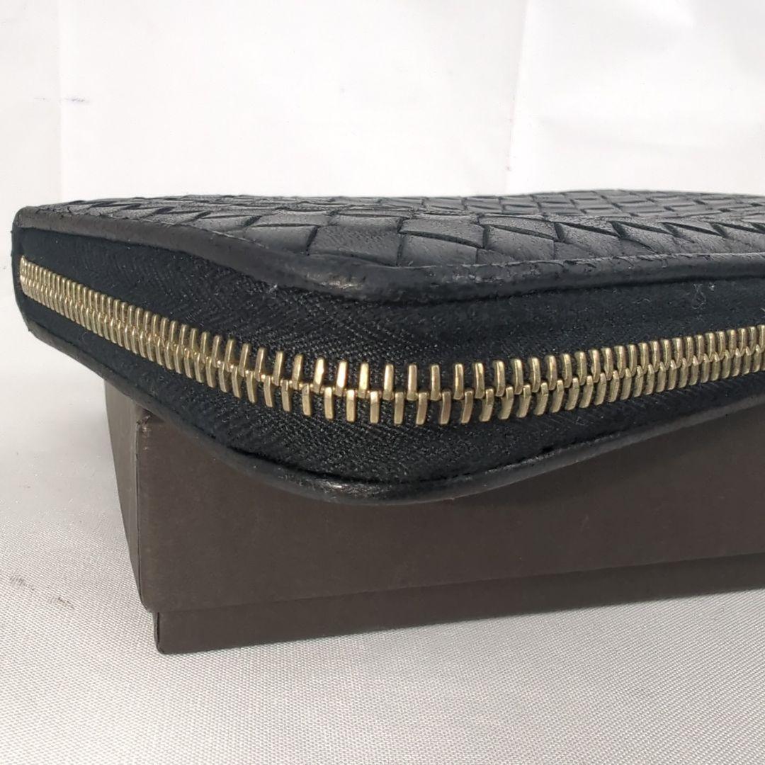 【美品】BOTTEGA VENETA イントレチャート 長財布 ジップ ジッピー