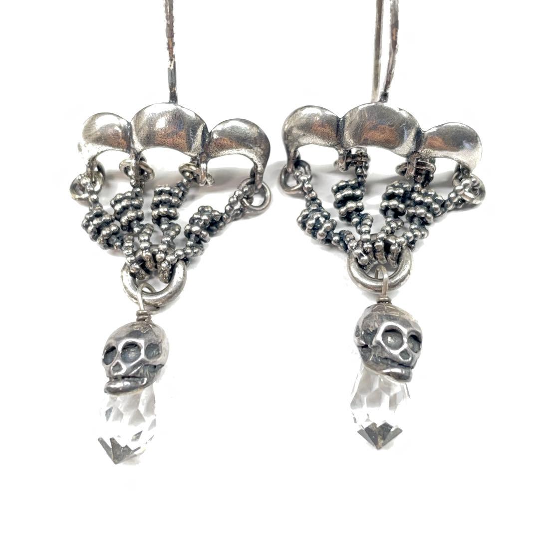 4110 ディーゼル シルバーピアス ドクロ ストーン SILVER925スカル