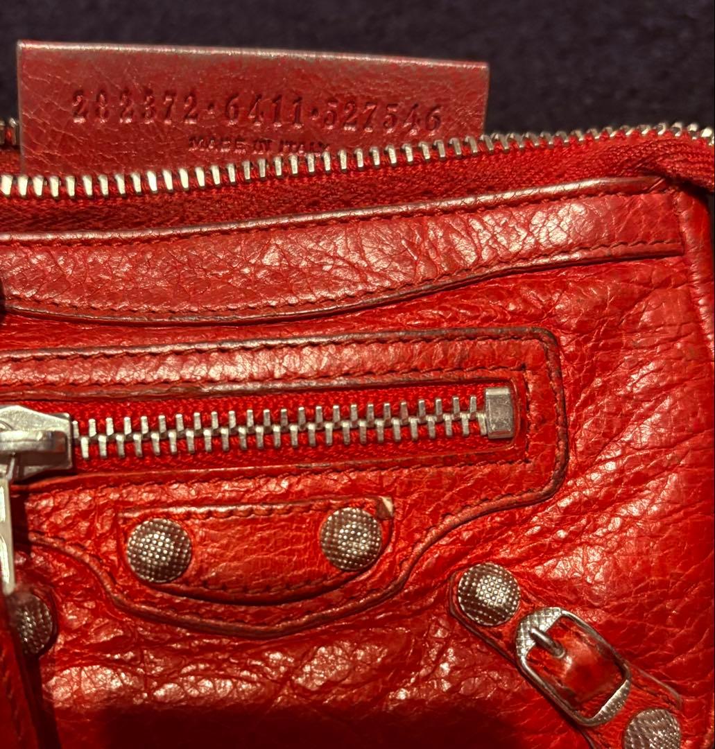 希少 バレンシアガ 財布 ケース 赤 レッド ヴィンテージ