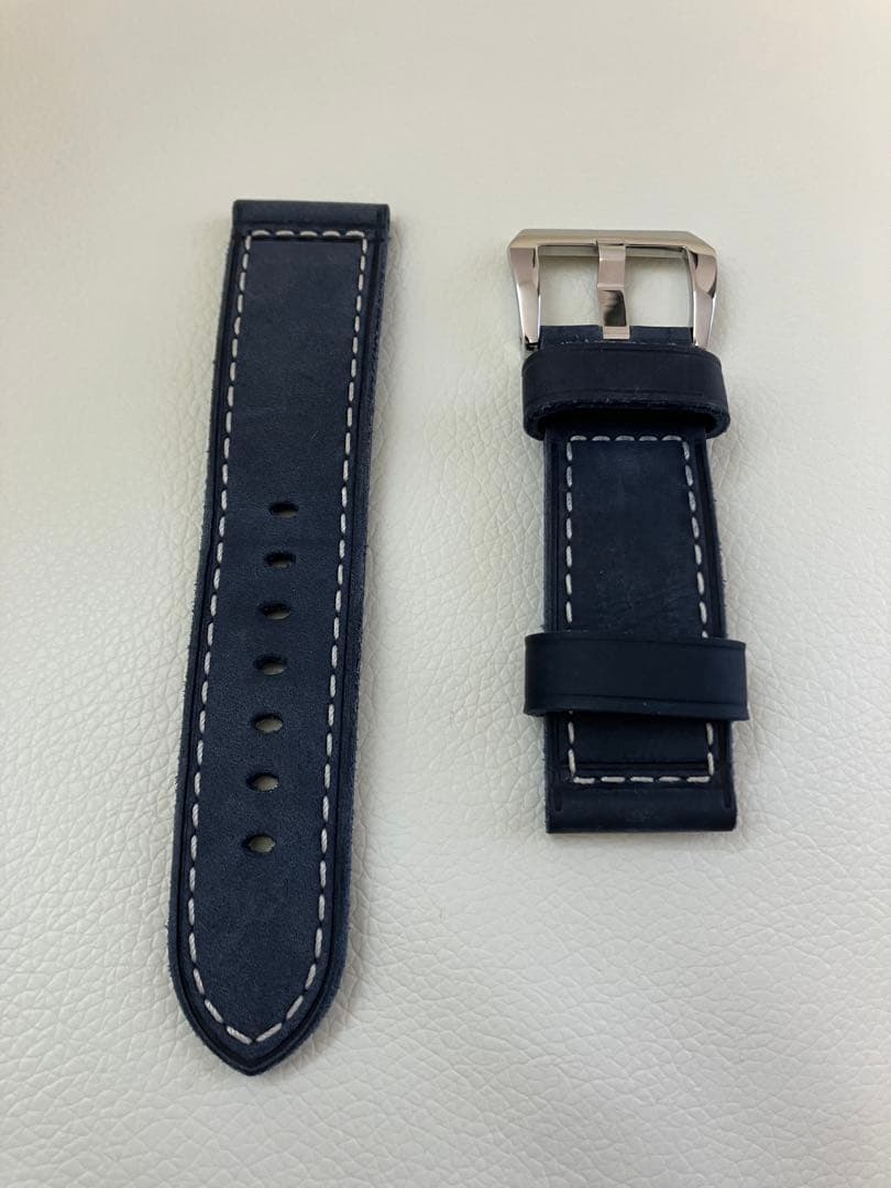 パネライ 44mm用 純正 レザー ストラップ ラグ幅24mm ダークネイビー