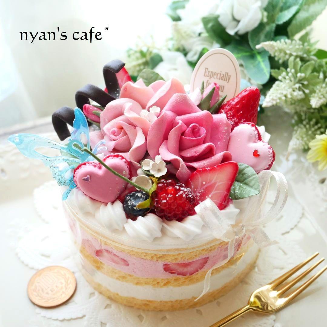【＊さおり＊様】フェイクスイーツ◆ピンクローズ溢れる♡贅沢苺デコレーションケーキ