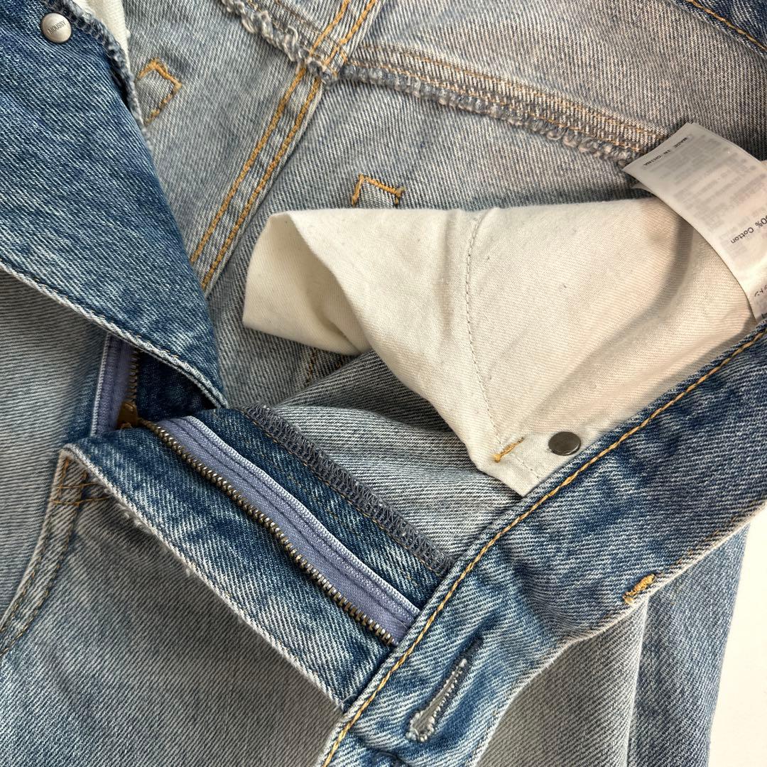 moussy クロスウエストワイドストレートデニム　ライトブルー 1