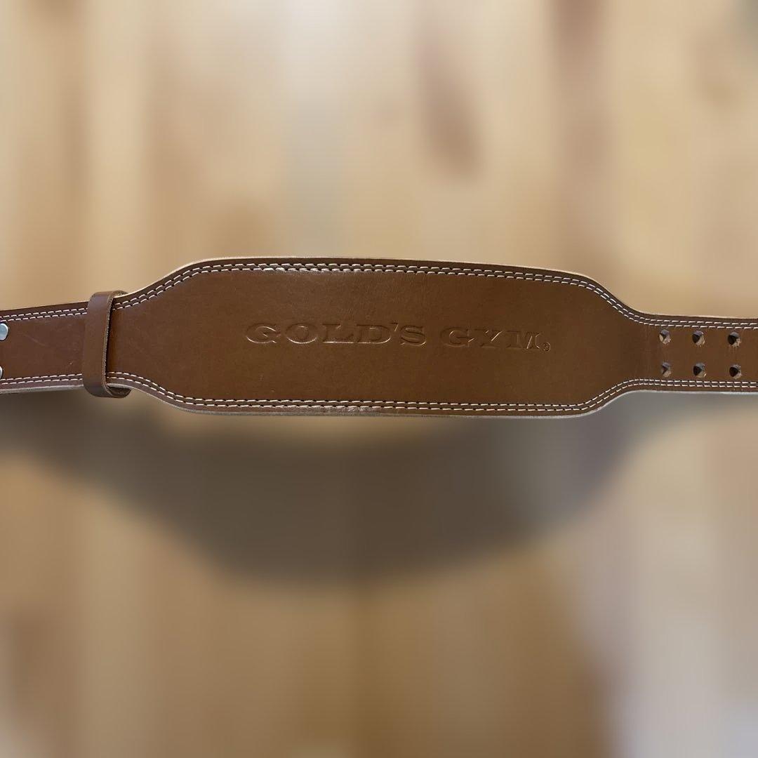 GOLD'S GYM トレーニングパワーベルト S ブラウン　プロレザーベルト