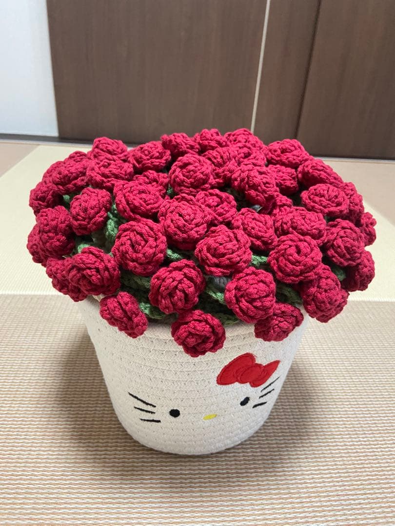 バラの花束ブランケット，直径1.03メートル71本の大きなバラ。ストールとしても