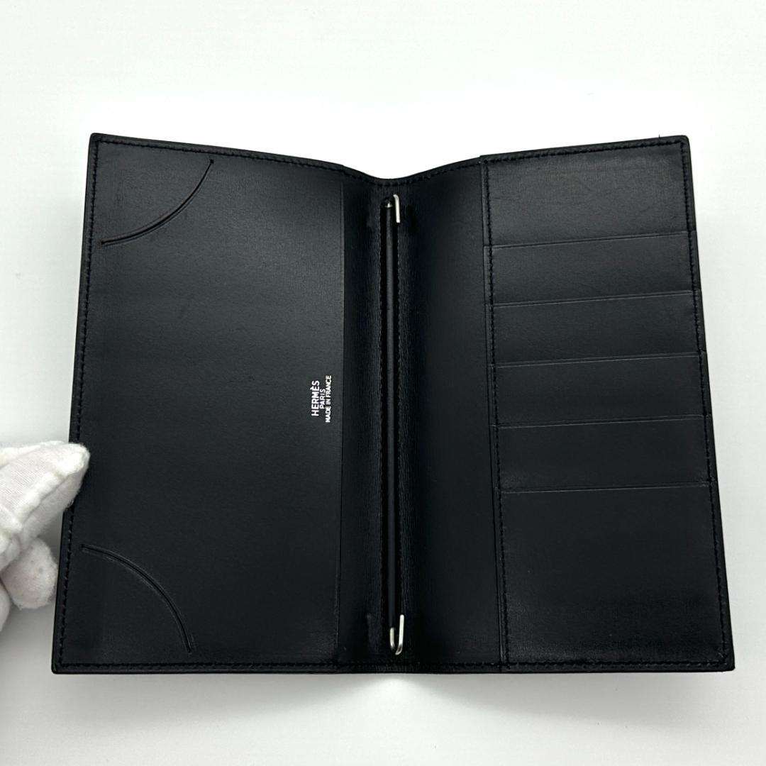 【極美品】HERMES エルメス　アジェンダ　□F刻印 黒　手帳カバー