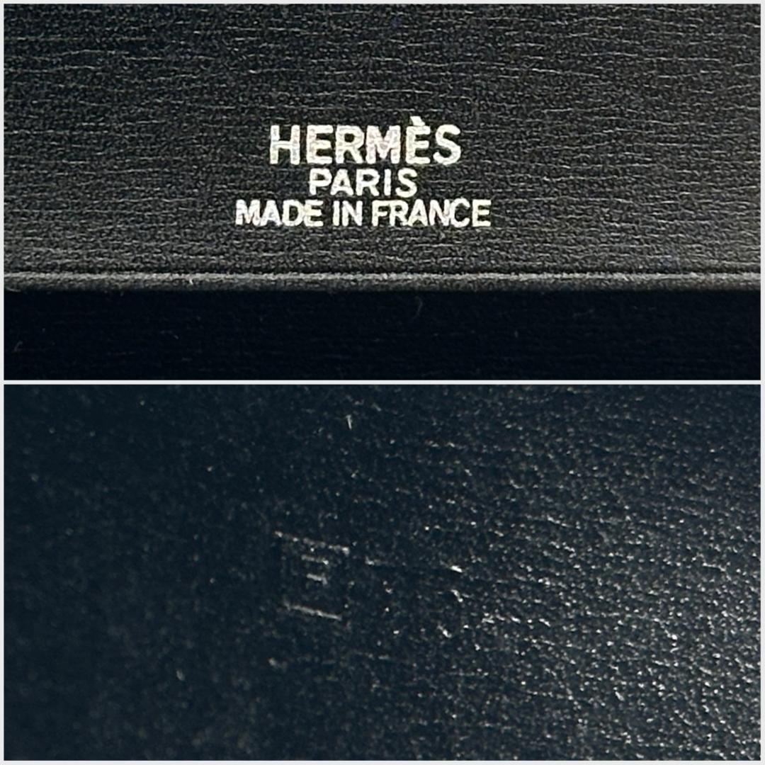 【極美品】HERMES エルメス　アジェンダ　□F刻印 黒　手帳カバー
