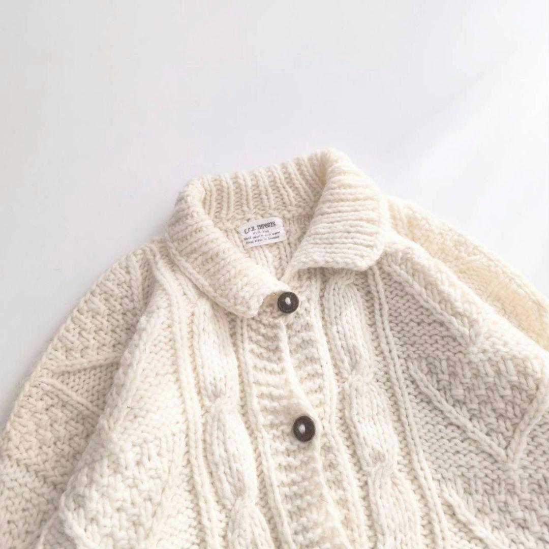 エクアドル製　CCH 襟付き　ニット ハンドニット P ヴィンテージ