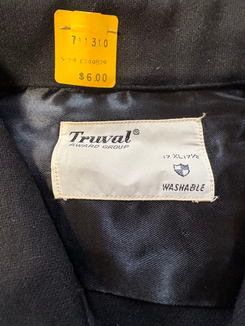 a-zTruval シャツ 黒 60s dead stock ビンテージ