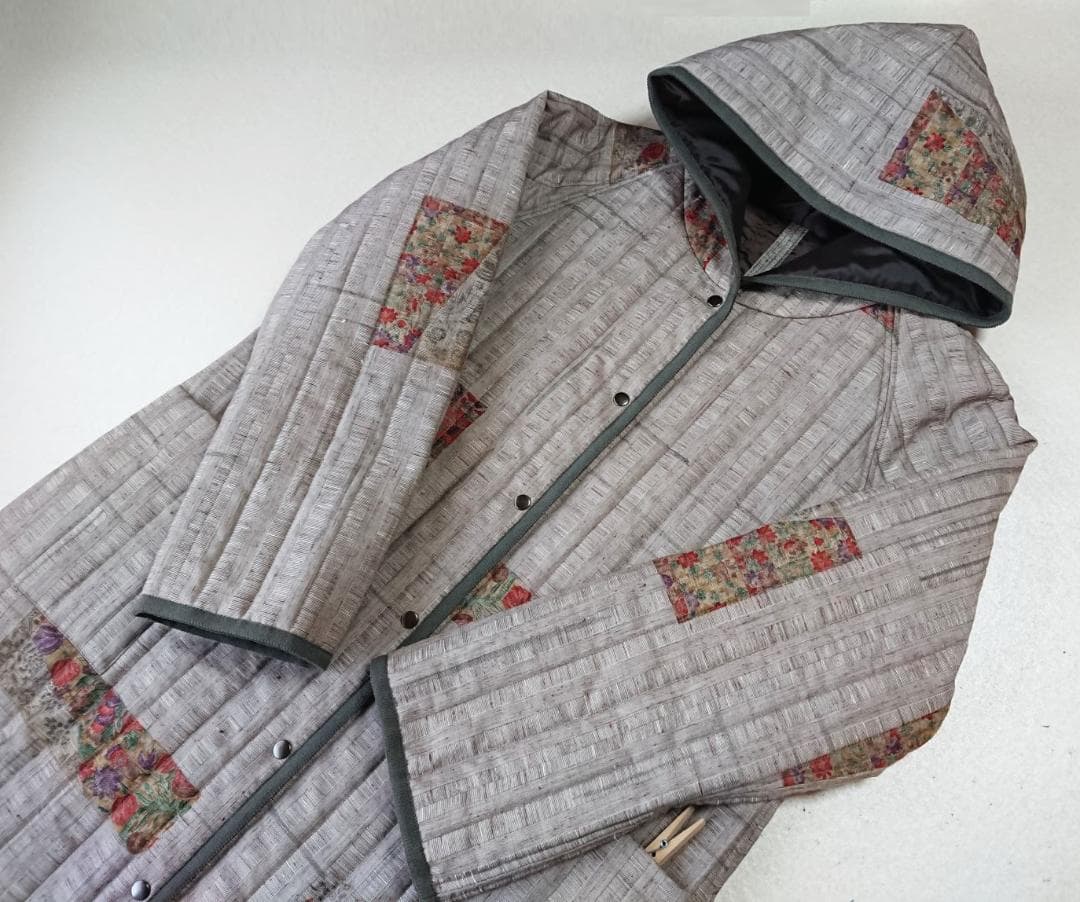 着物リメイク キルティング/ラグランコート【5144】