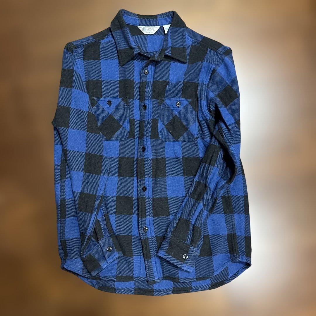 FIVE BROTHER ネルシャツ Lサイズ 青黒チェック
