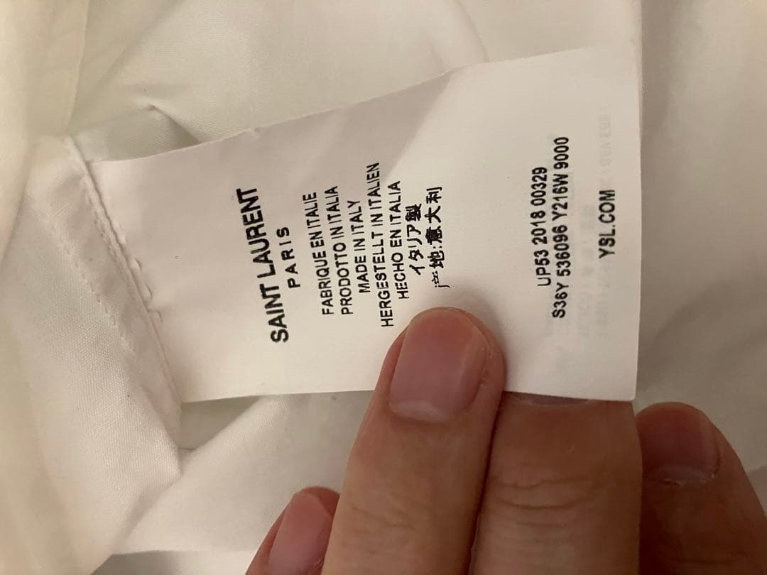 サンローラン　白シャツ　ドレスシャツ