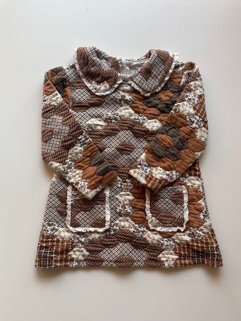 fish and kids パッチワークワンピース