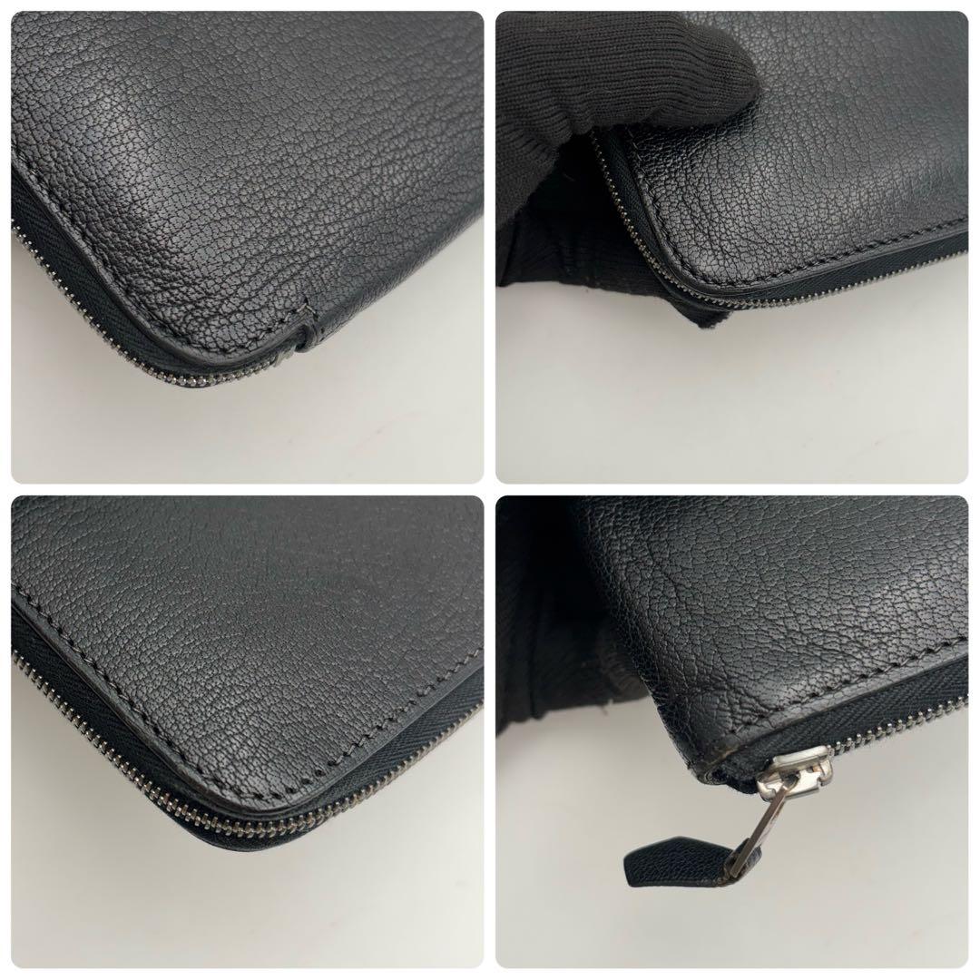 美品 HERMES エルメス オールレザー アザップロング ブラック