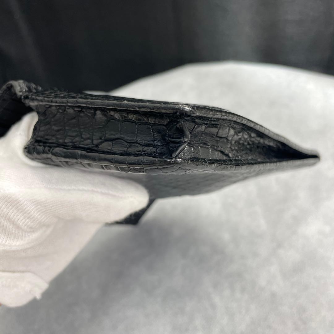 ・JRA認定・無双　ナイルクロコダイル、長財布、マット、ブラック