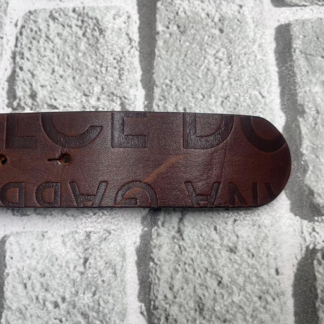 ドルチェ&ガッバーナ メタルバックル DG ロゴ 型押し ブラウン