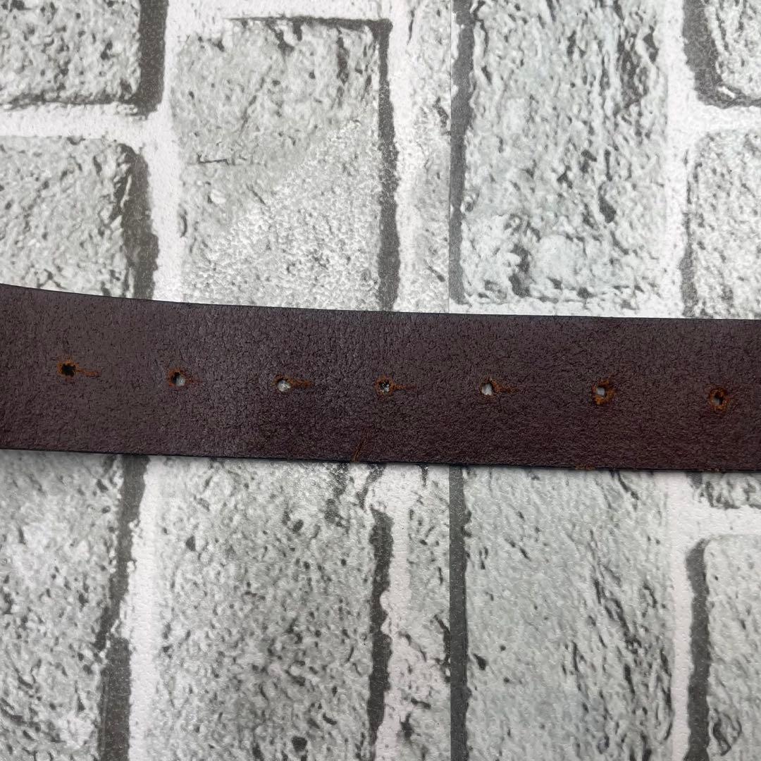 ドルチェ&ガッバーナ メタルバックル DG ロゴ 型押し ブラウン