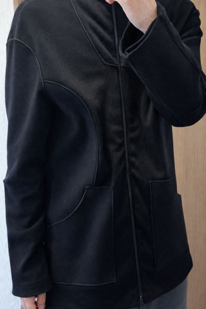 00s emporio armani ニットブルゾン　ボンディング切り替え