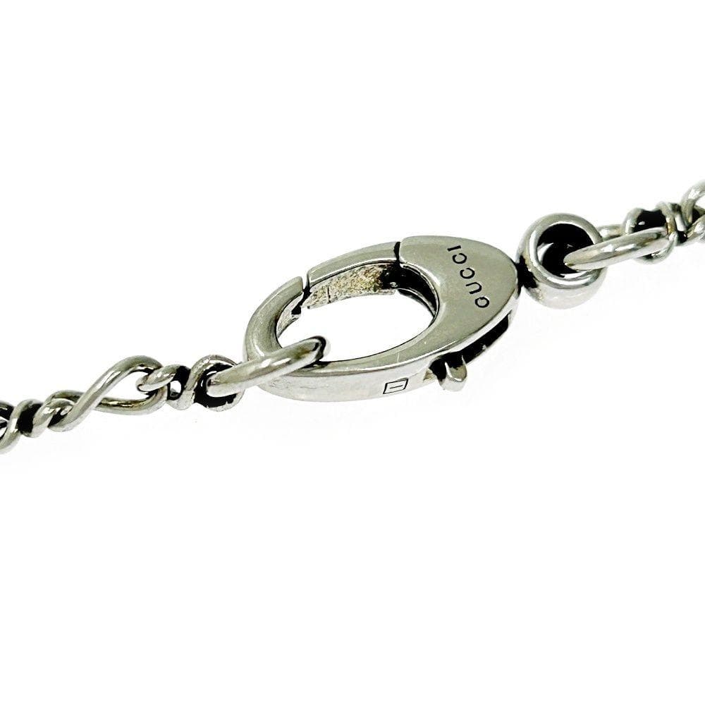 GUCCI グッチ メタルクリスタル ライオンヘッド ロングネックレス シルバー