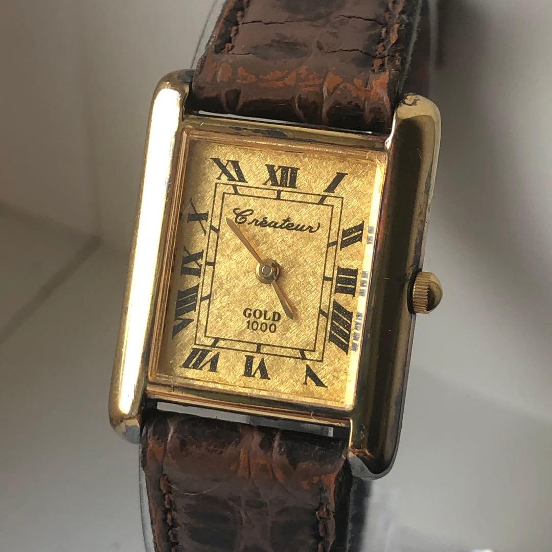 Createur クレアトゥール ゴールド100シルバー925 スクエア　美品