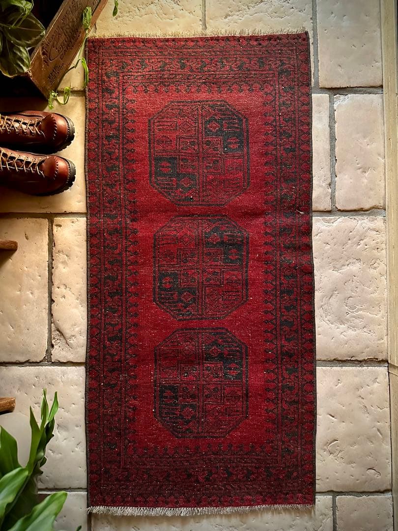 トライバルラグ　ヴィンテージラグ　アフガンラグ　トルクメン　エルサリ　手織り美品