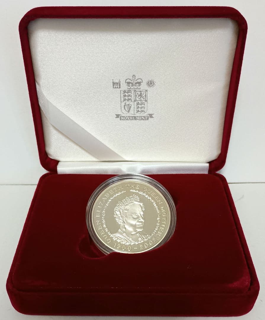 2002 クイーンマザー追悼記念 5ポンド プルーフ銀貨