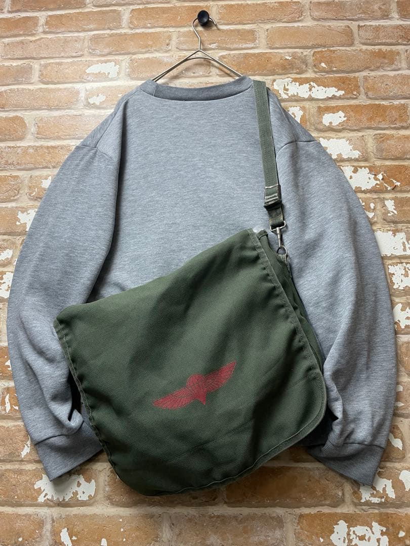 90s 古着　メッセンジャーバック　ショルダーバック　ミリタリー　軍物