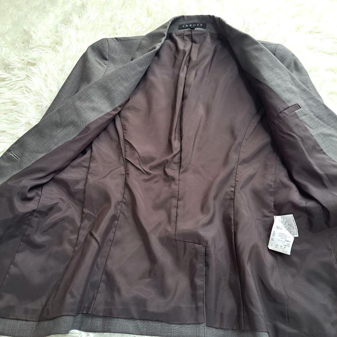 【美品】【Theory】３ピース　パンツスカート　セットアップ　スーツ　グレー