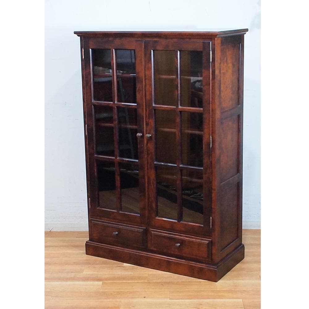 えぞ EZO 民芸書棚 本棚 ガラスキャビネット