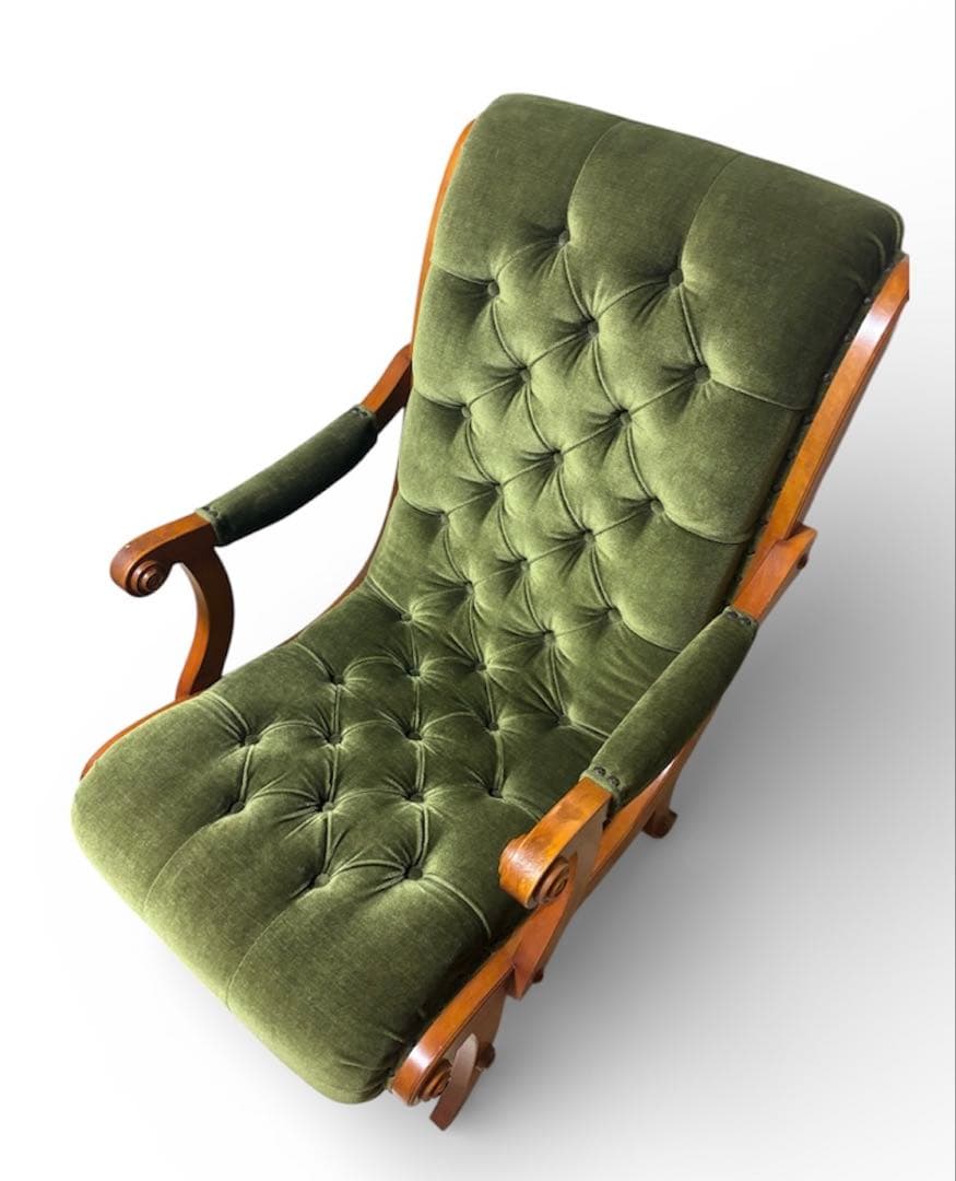 横浜ダニエル アームチェア ヴィンテージ グリーン 木製 1人掛け