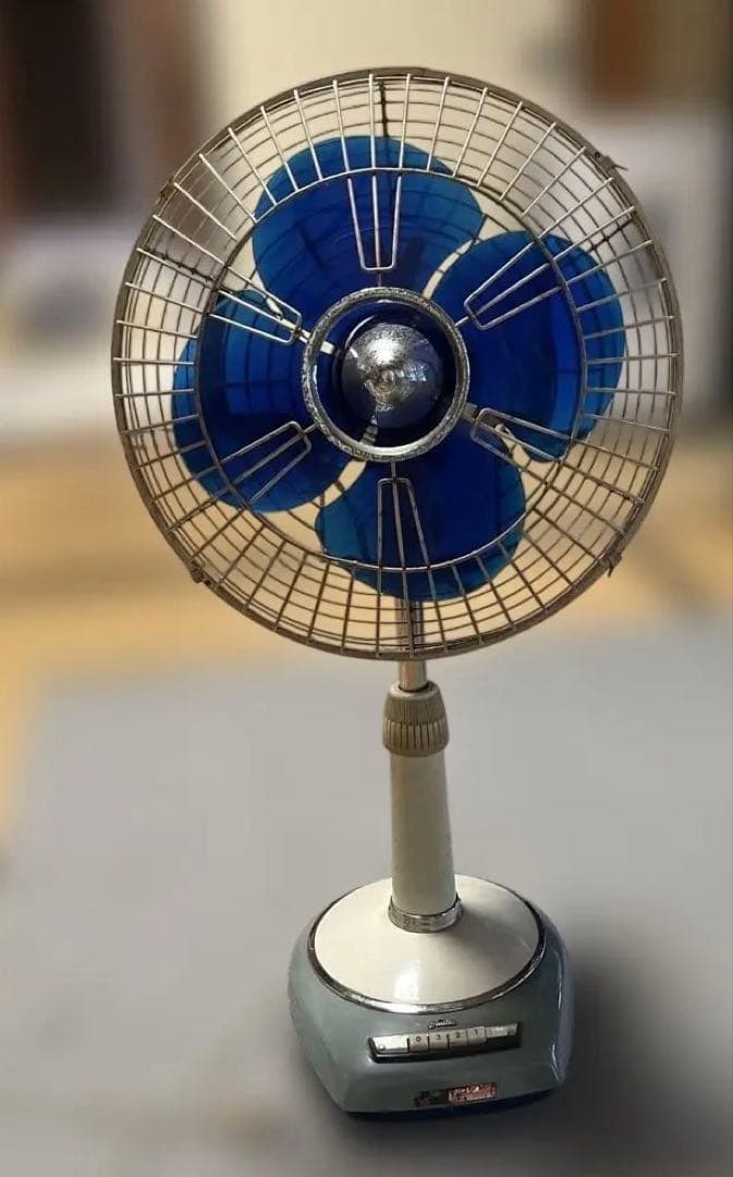 東芝　昭和レトロ　家庭用扇風機 メタルフレーム 青い羽根