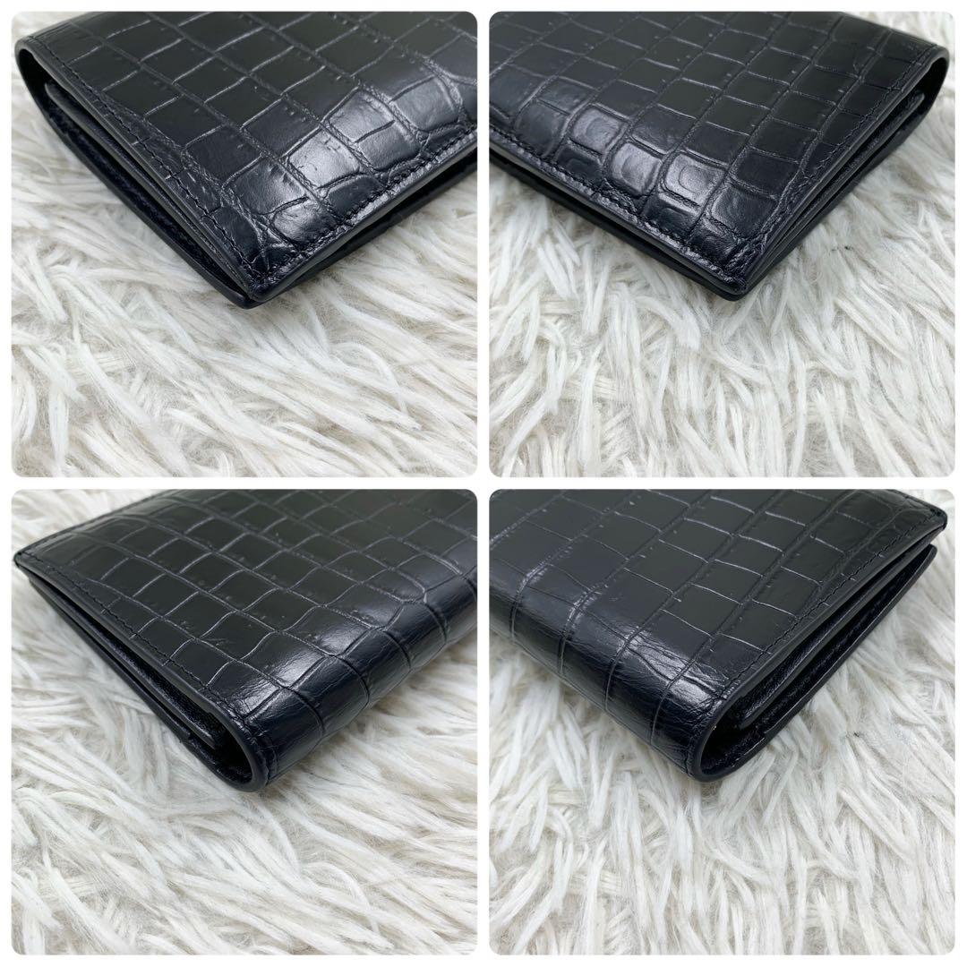【✨極美品✨】サンローラン クロコ 長財布 カサンドラ ブラック 付属品完備