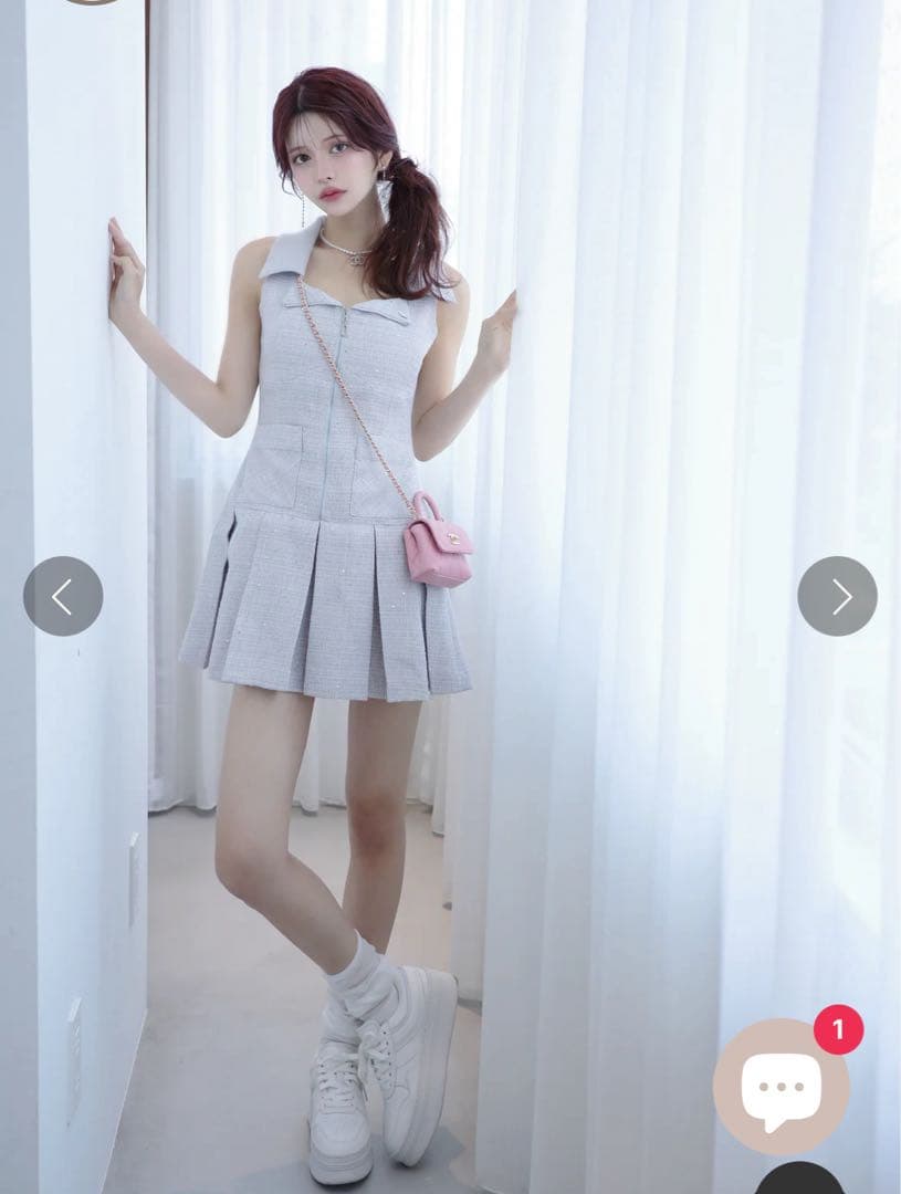 Randy シャーニーツイードジップワンピース