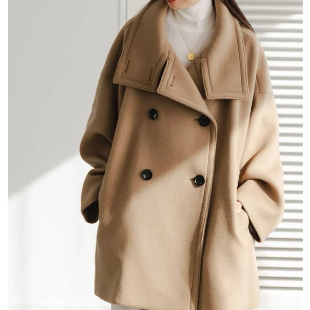 NOBLE スタンドカラーオーバーコート　キャメル　未使用