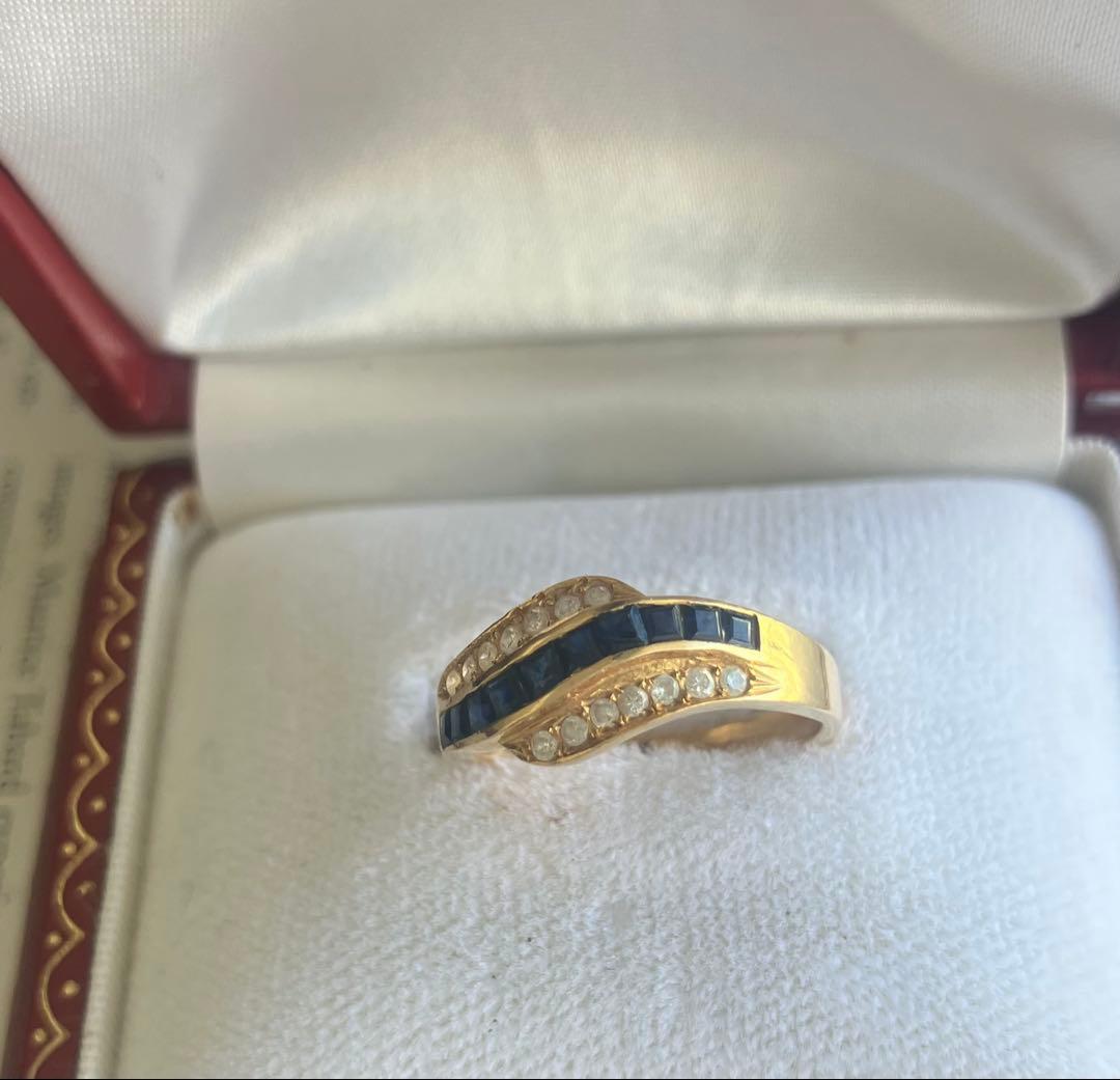 k14金とメレダイヤ　リング　日本製　日本デパートで購入。未使用品