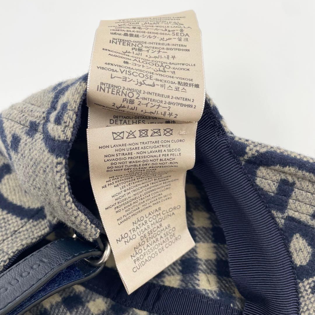 【✨未使用級】 グッチ ベースボールキャップ ジャンボGG コットン レザー