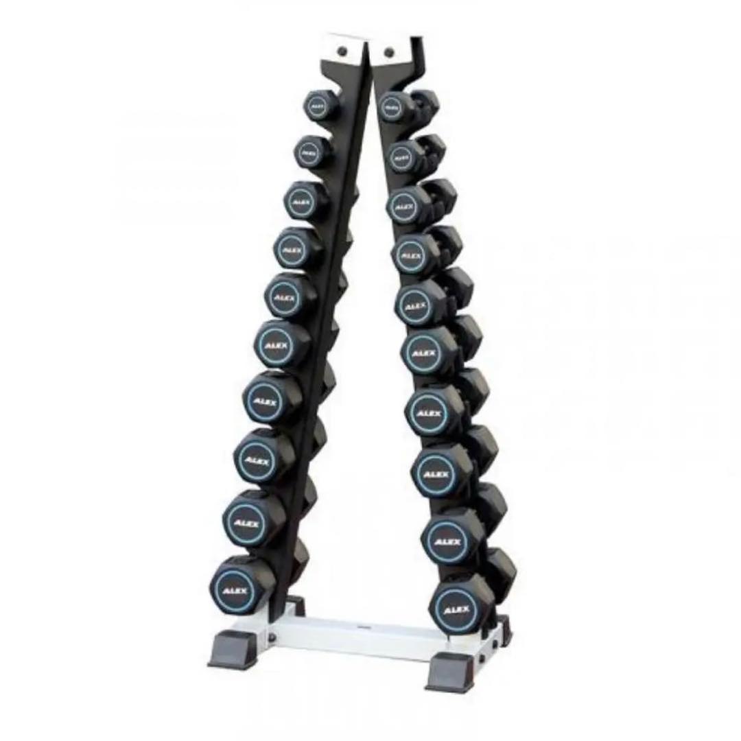 ④ALEX ダンベル 10ペア 1〜10kg 収納ラック付き 総額14万円 美品