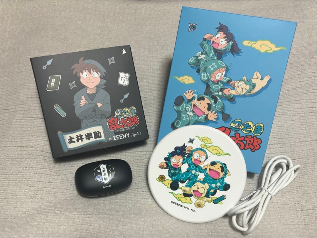 忍たま乱太郎 土井半助 イヤホン ワイヤレス充電器付き⚠️最終値下げ