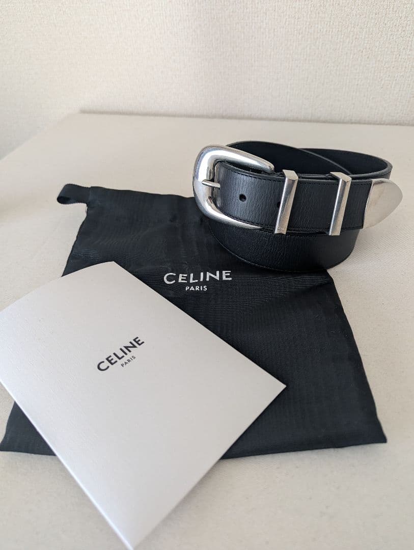 美品 CELINE ラージ 35MM ウエスタンベルト 80 エディスリマン