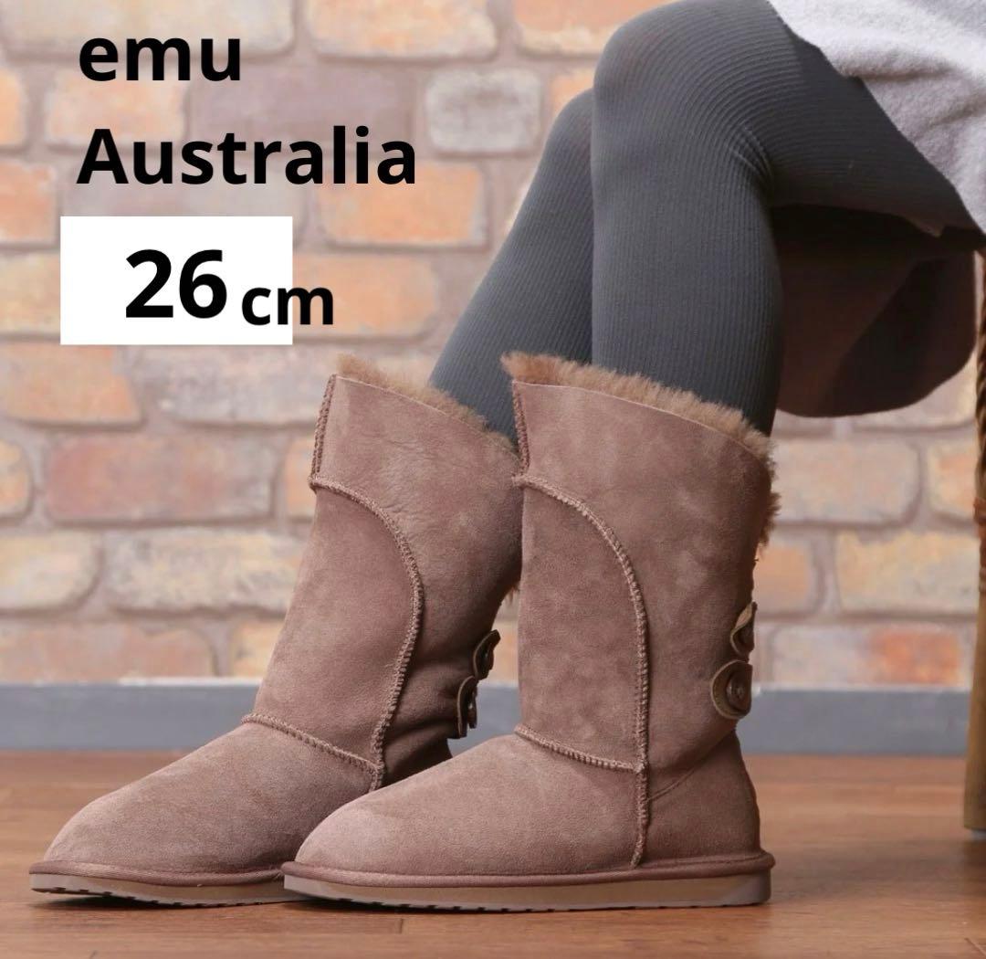 新品 エミューオーストラリア EMU ムートンブーツ 26 ベージュ ミドル丈
