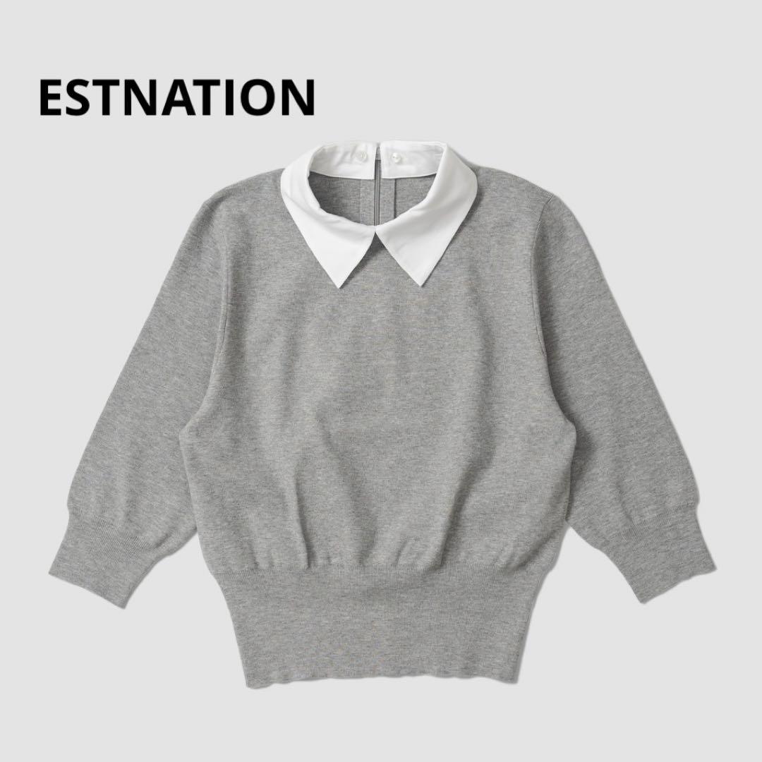 ESTNATION 2WAY 襟付きハーフスリーブ ニット 完売品　美品
