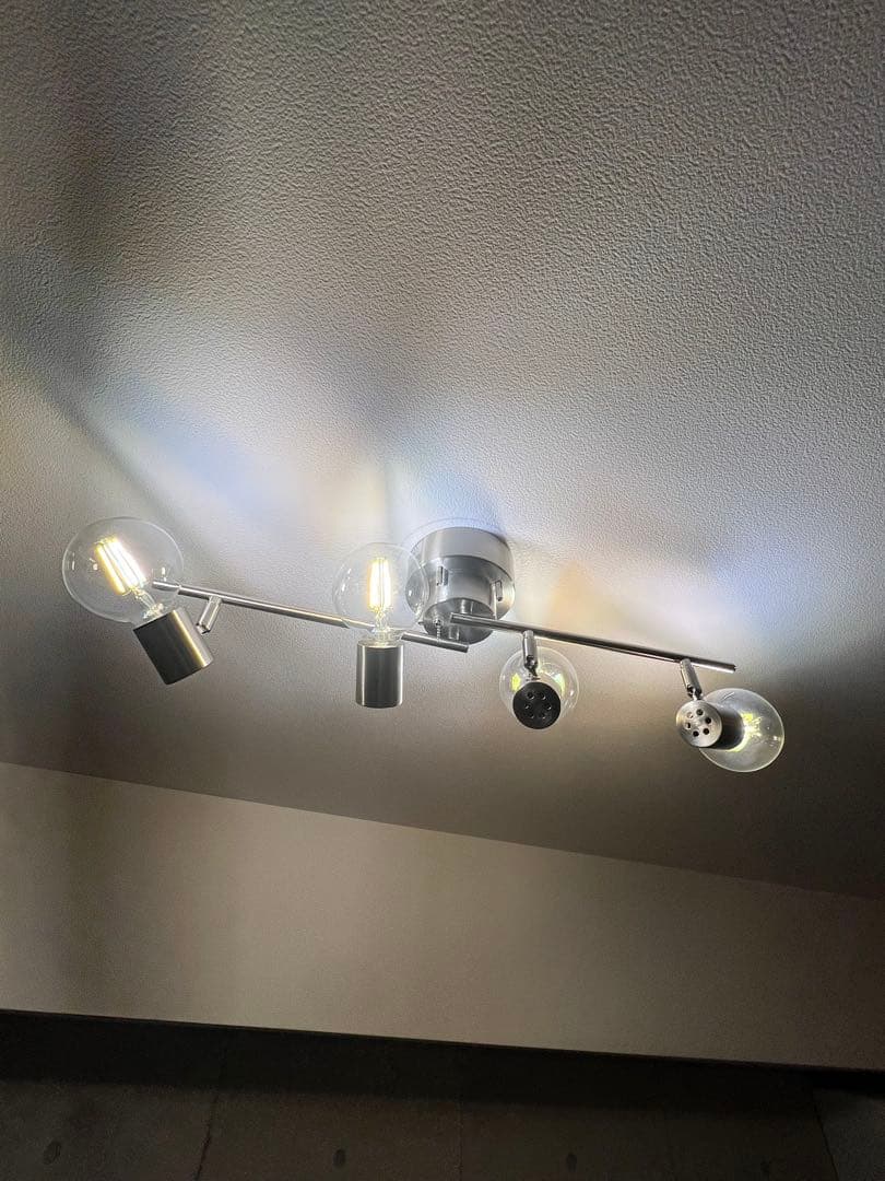 リンガライト 4灯 シーリングライト シルバー　LED 調光　多灯