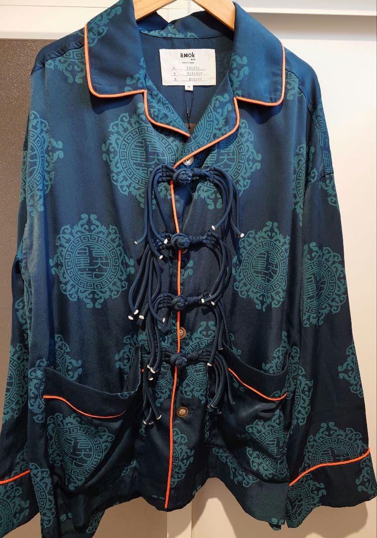 【amok】PAJAMAS SHIRT/M/GRN/総柄