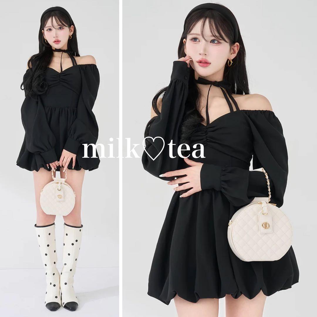 新品タグ付き ダーリッチ ウエストコルセットバルーンミニワンピース ブラック F