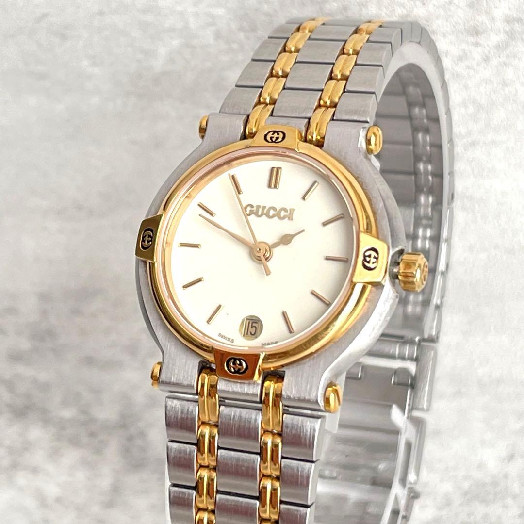 稼動品　美品　GUCCI グッチ　9000L コンビ レディース　GG 腕時計