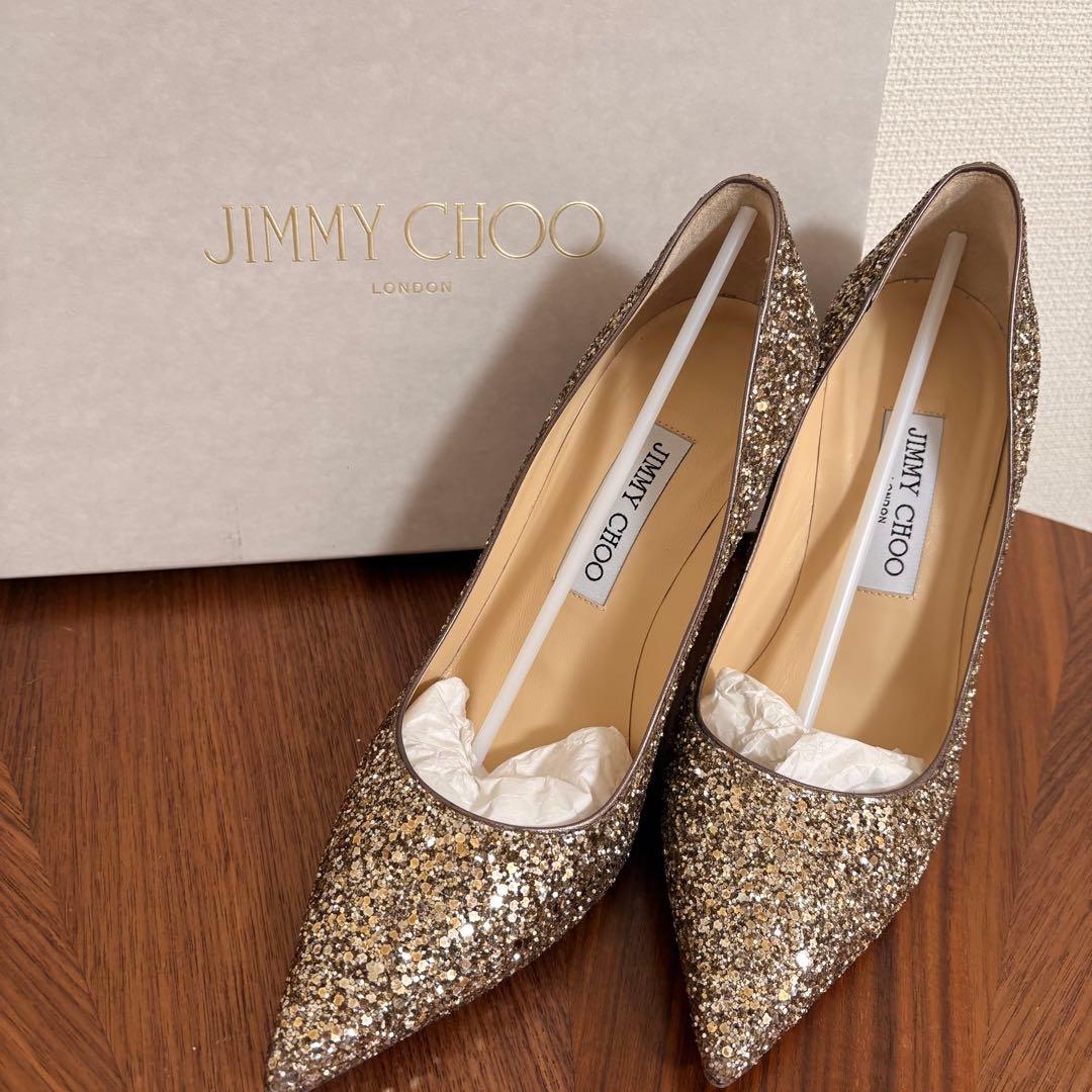 chipi様【美品】JIMMY CHOO アンティークゴールド グリッター