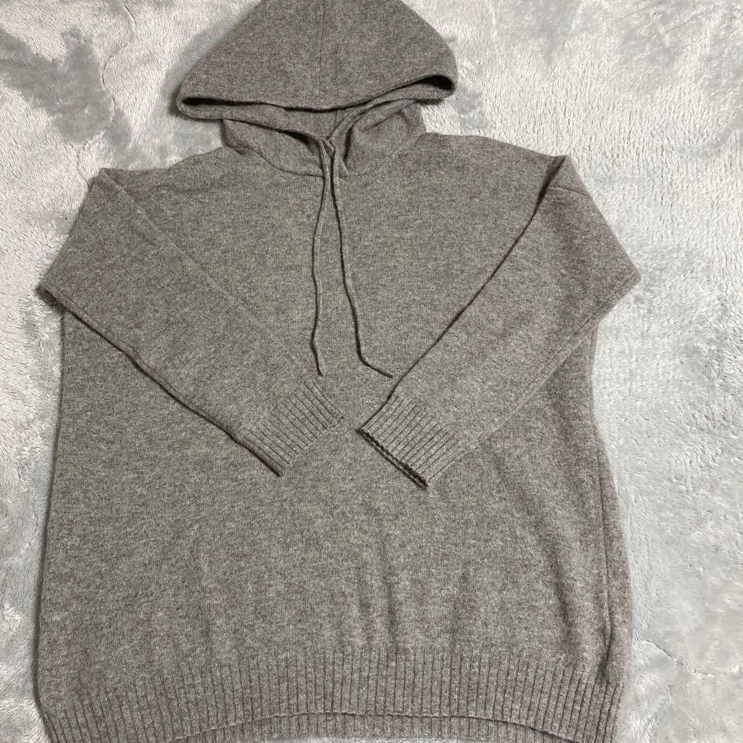 evam eva グレー フード付きニット　エコバッグ付き