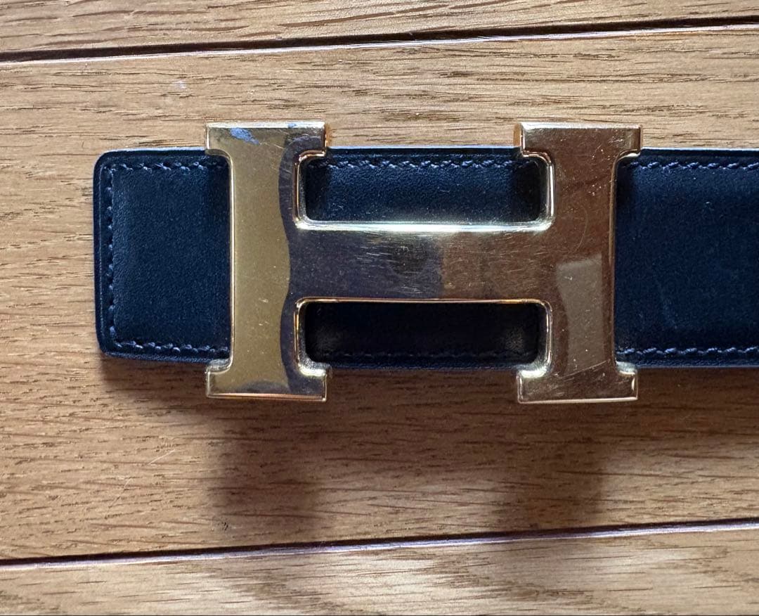 エルメス レザーベルト コンスタンスHバックルゴールド